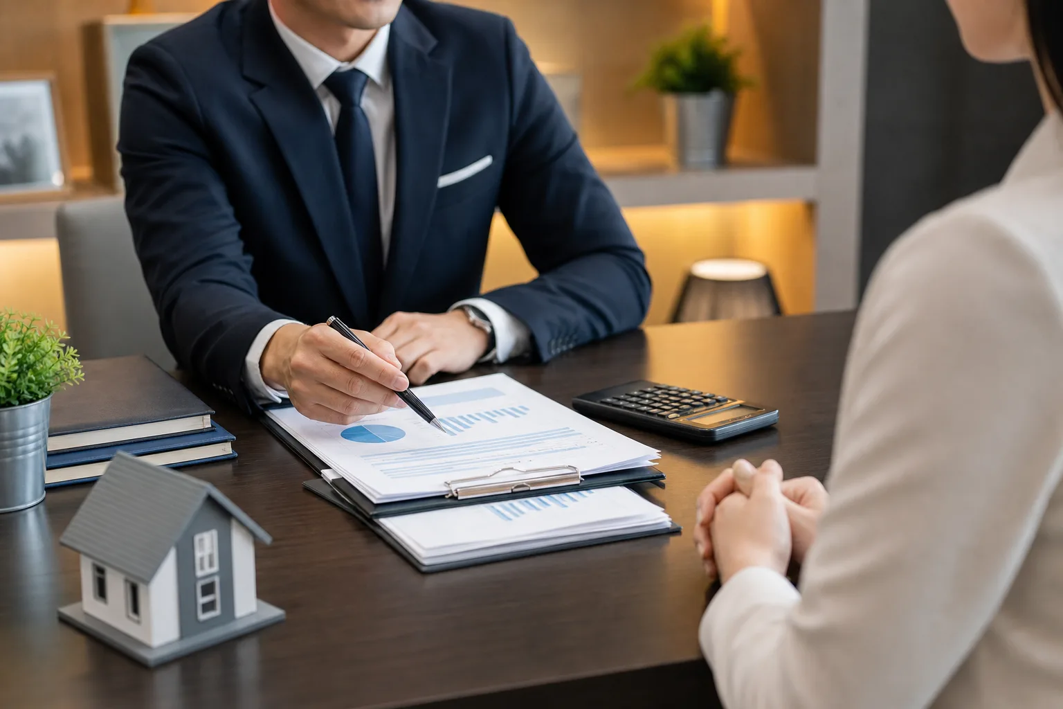 Couverture d'assurance décès avec famille et documents financiers professionnels