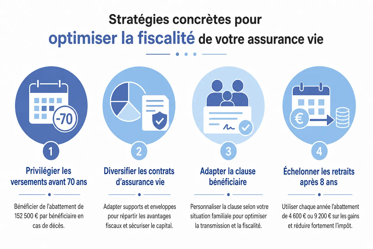 comment est imposée une assurance vie ? régime fiscal, abattements et stratégies pour réduire l’impôt ? , Stratégies concrètes pour optimiser la fiscalité de votre assurance vie