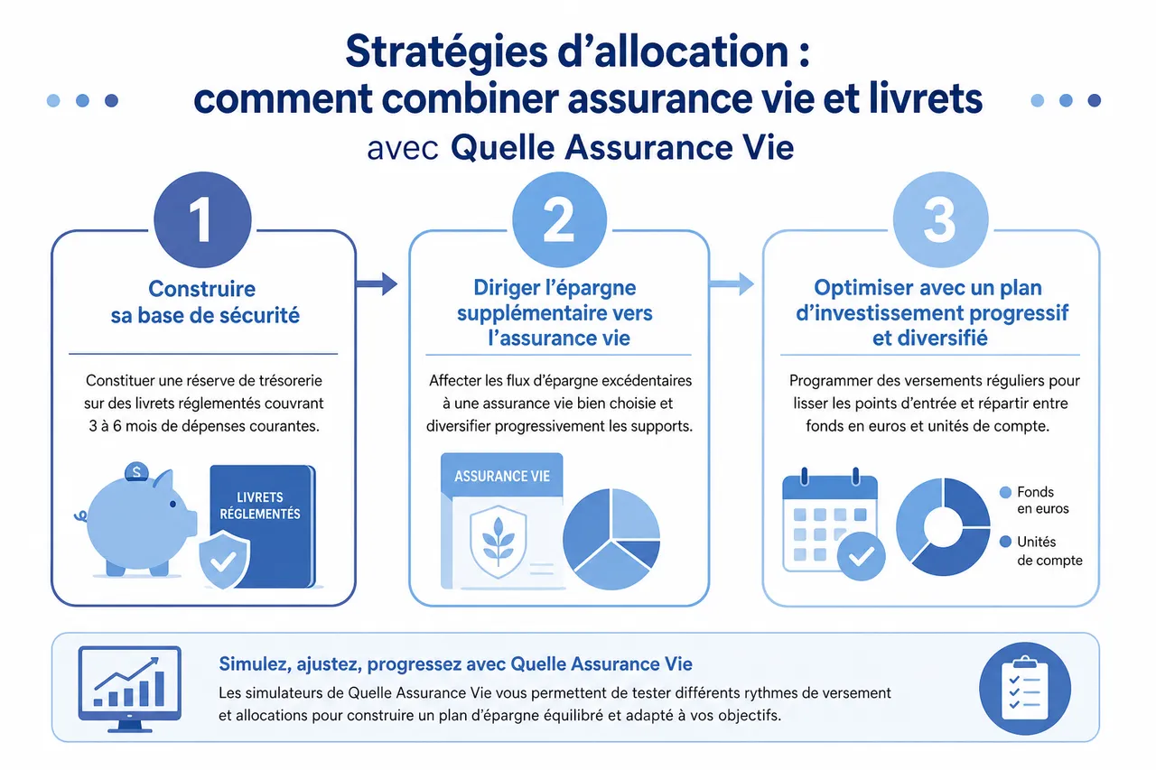 Assurance vie ou livret d’épargne: comment choisir pour faire fructifier votre argent? , Stratégies d’allocation: comment combiner assurance vie et livrets avec Quelle Assurance Vie