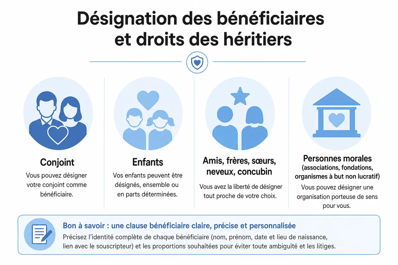Qui hérite d’une assurance vie au décès du souscripteur? Les règles de succession expliquées simplement? , Désignation des bénéficiaires et droits des héritiers