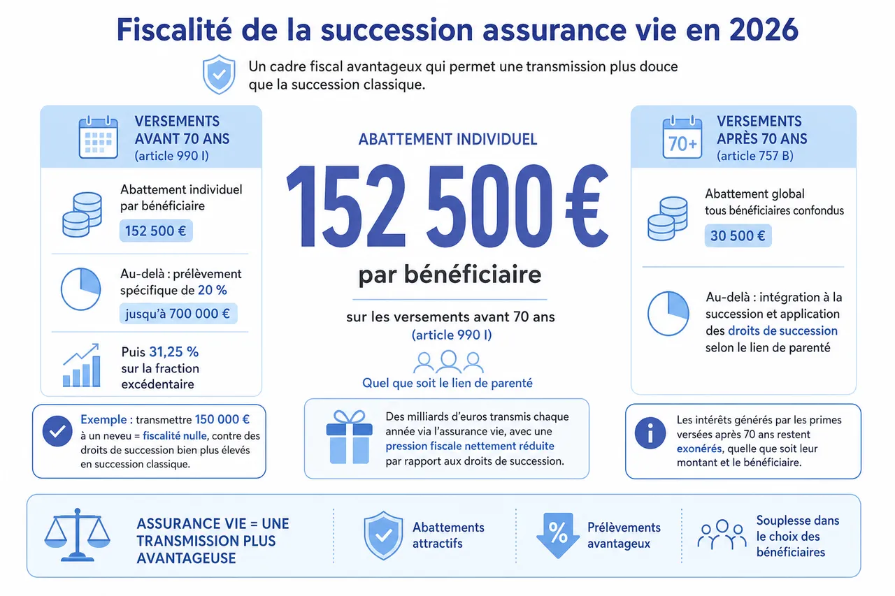 Qui hérite d’une assurance vie au décès du souscripteur? Les règles de succession expliquées simplement? , Fiscalité de la succession assurance vie en 2026