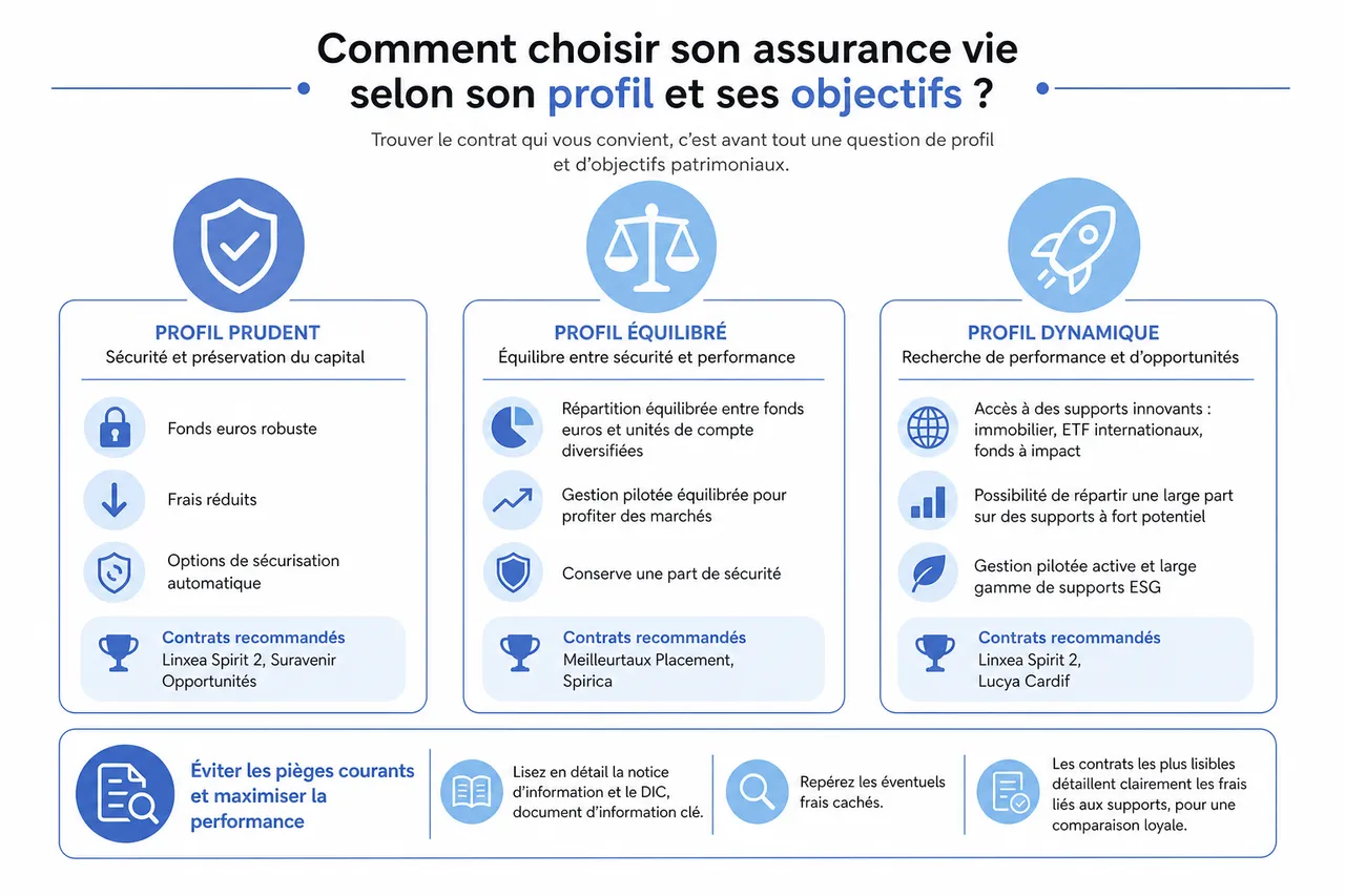 Comment choisir son assurance vie en 2026: analyse des rendements, frais et critères essentiels , Comment choisir son assurance vie selon son profil et ses objectifs?