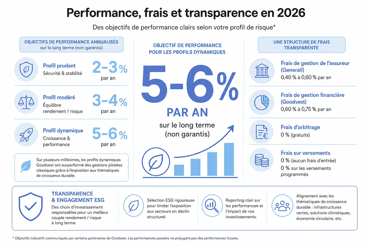 Notre test complet de l'assurance vie Goodvest en 2026 , Performance, frais et transparence en 2026