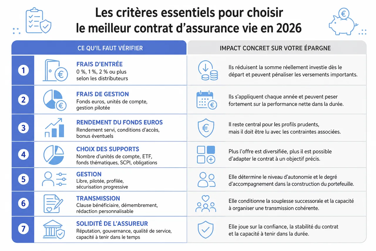 Comment ChatGPT peut-il vous aider à choisir votre assurance vie? , Les critères essentiels pour choisir le meilleur contrat d’assurance vie en 2026