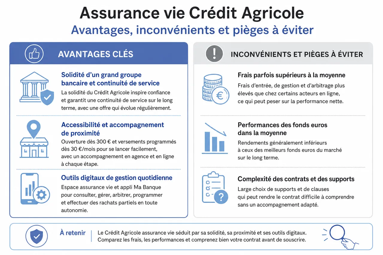 Assurance vie au crédit agricole, atouts, limites et points à vérifier avant de souscrire , Avantages, inconvénients et pièges à éviter