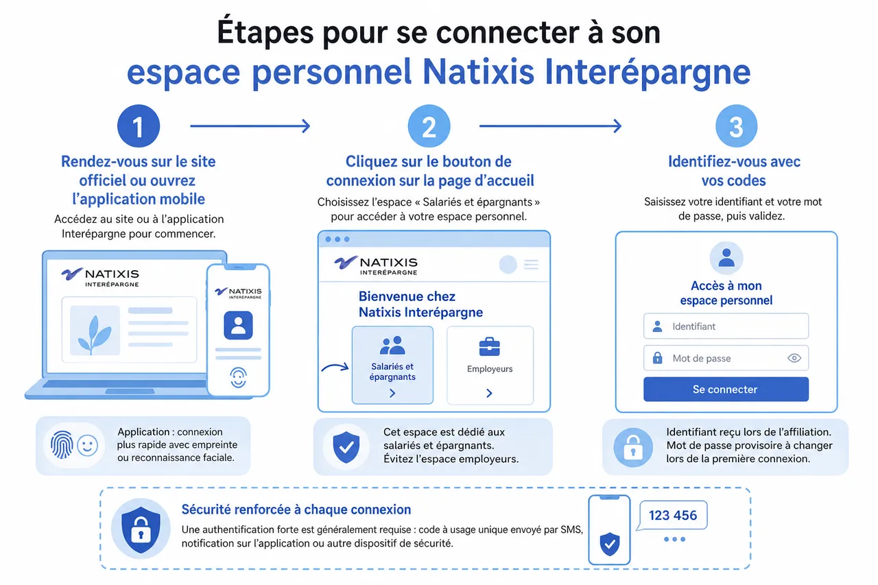 Comment se connecter à mon espace personnel Natixis Interépargne? , Étapes pour se connecter à son espace personnel Natixis Interépargne