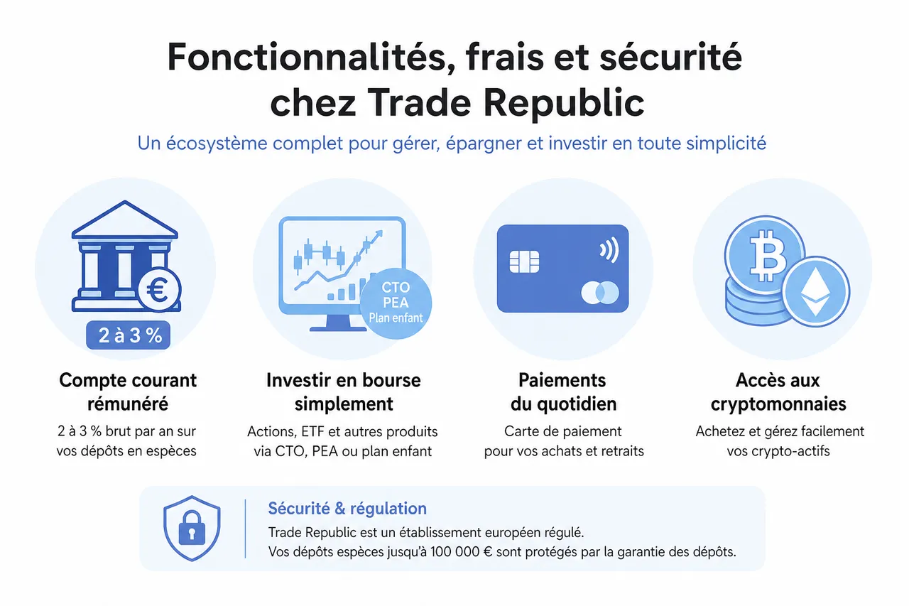 Trade Republic: notre avis complet sur ce courtier en ligne , Fonctionnalités, frais et sécurité chez Trade Republic