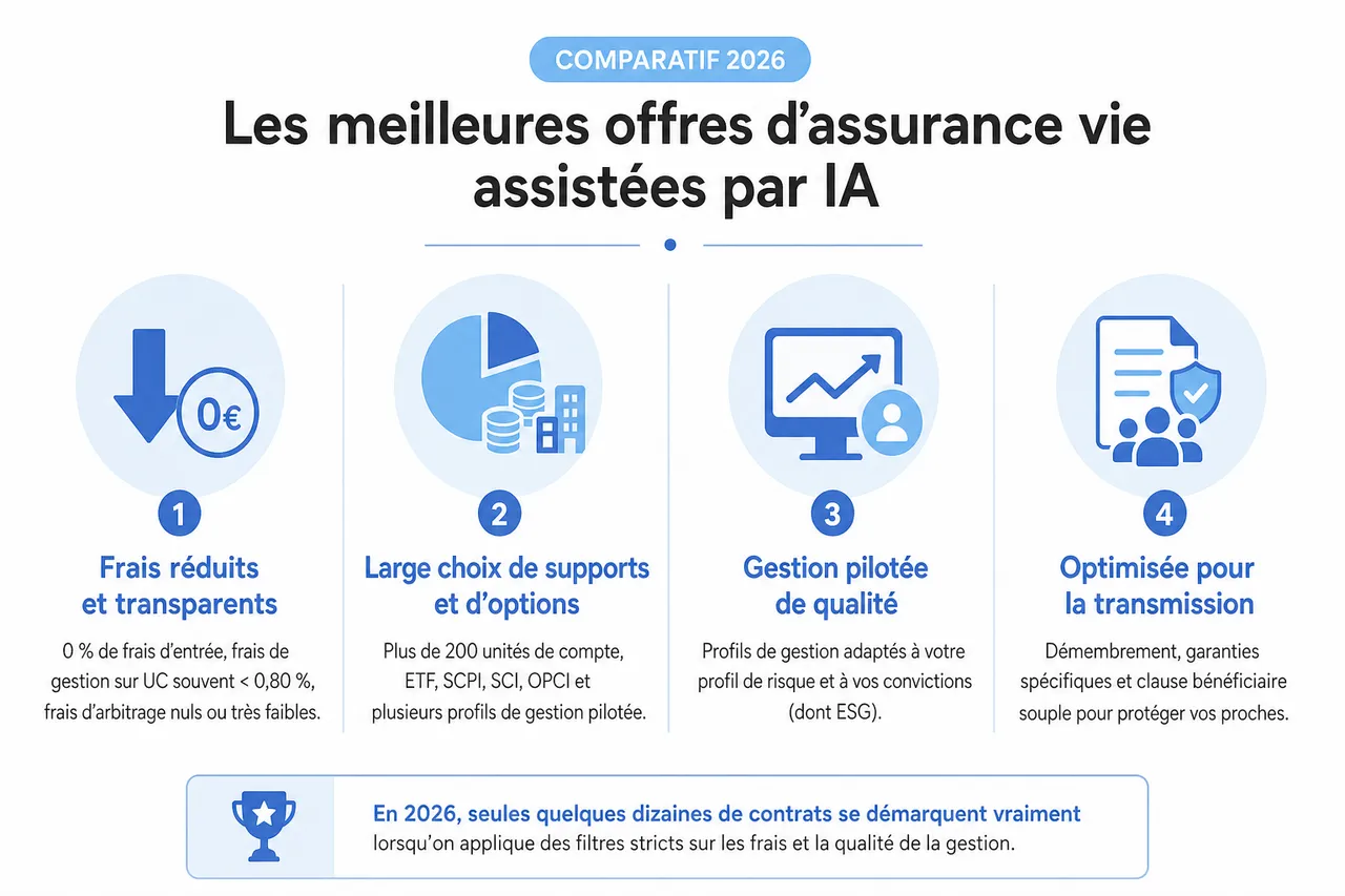 Trouver la meilleure assurance vie avec un assistant IA: mode d'emploi , Comparatif 2026: les meilleures offres d’assurance vie assistées par IA