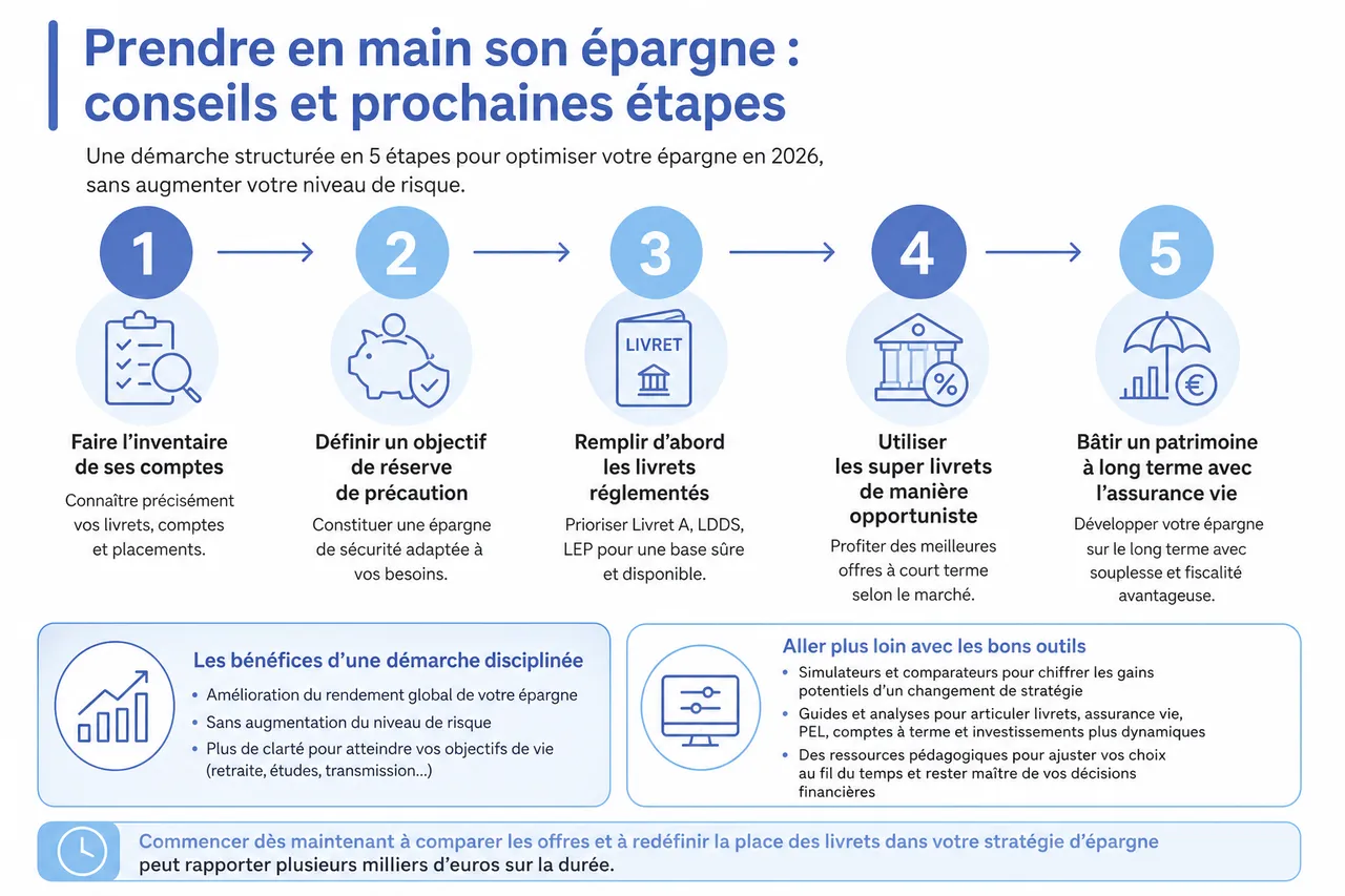 Où placer son épargne en 2026 pour maximiser ses gains? , Prendre en main son épargne: conseils et prochaines étapes