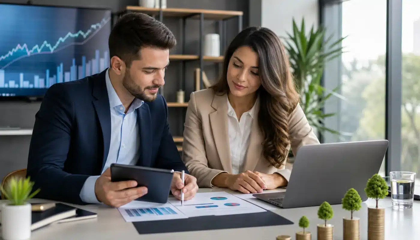 Contrat assurance vie en 2026 avec documents et graphiques financiers