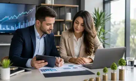 Contrat assurance vie en 2026 avec documents et graphiques financiers