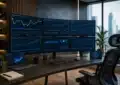 Plateforme de trading en ligne avec graphiques financiers modernes