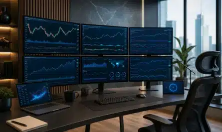 Plateforme de trading en ligne avec graphiques financiers modernes