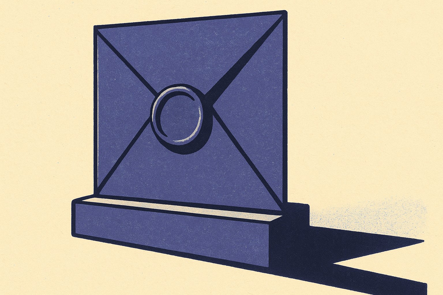 Illustration editoriale d une enveloppe scellee posee sur un socle, symbole du taux d assurance vie 2026 encore non annonce
