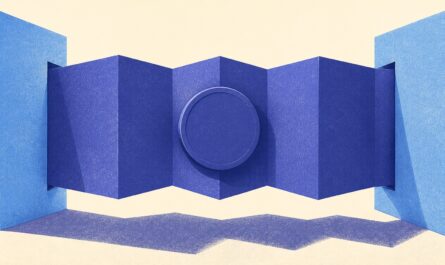 Illustration de presse financière : un accordéon de papier plié avec une pièce bloquée au milieu, métaphore du délai de versement d’un rachat d’assurance vie sur compte courant
