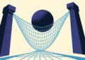 Illustration : une sphere massive reposant dans un filet de securite tendu entre deux piliers, image de la garantie en capital d'un fonds en euros