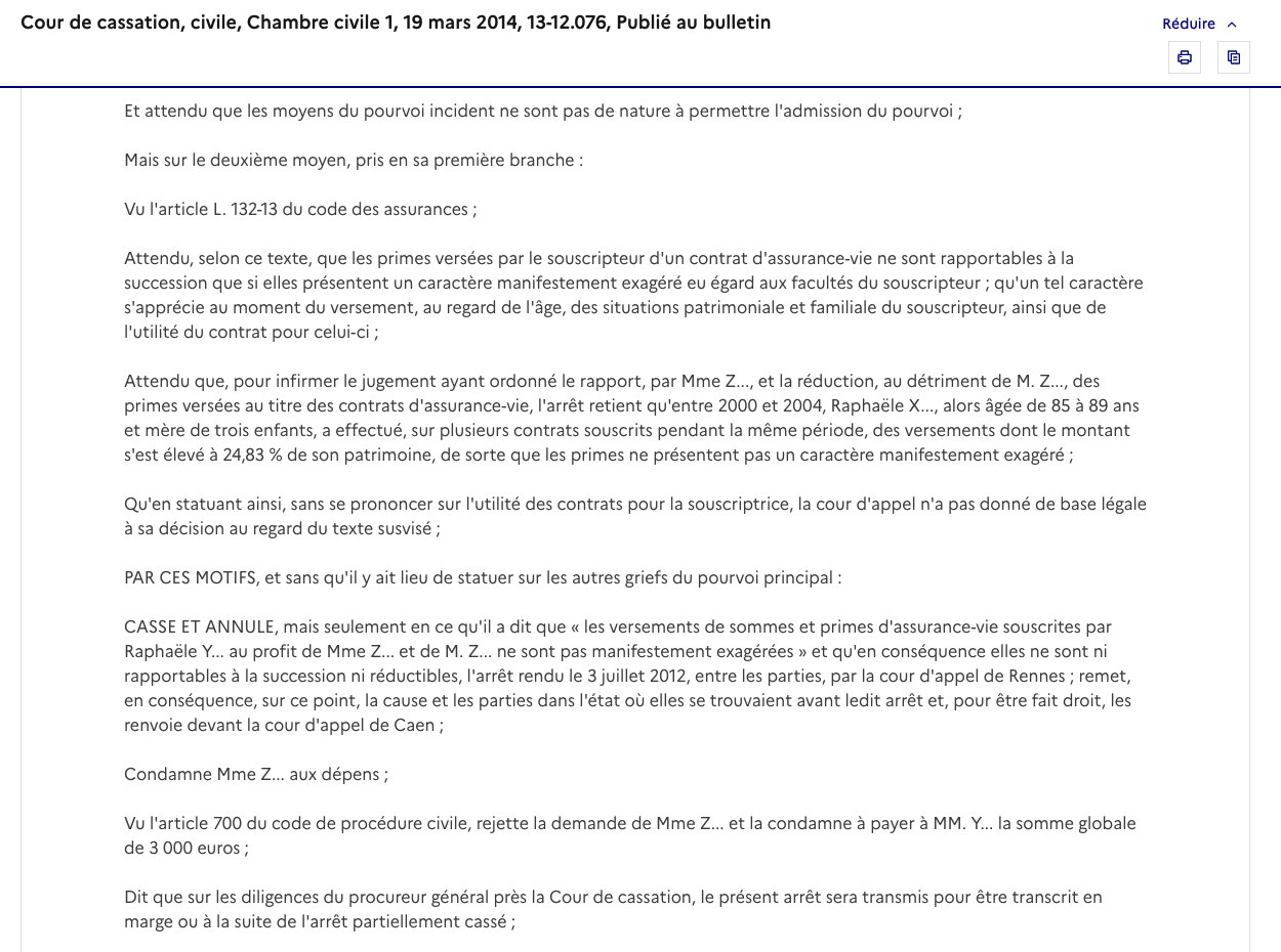 Arrêt de la Cour de cassation du 19 mars 2014, pourvoi n° 13-12.076, sur Légifrance